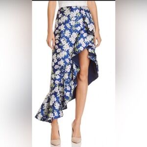 Alice + Olivia Lovetta Asymmetrical Floral Blue Skirt